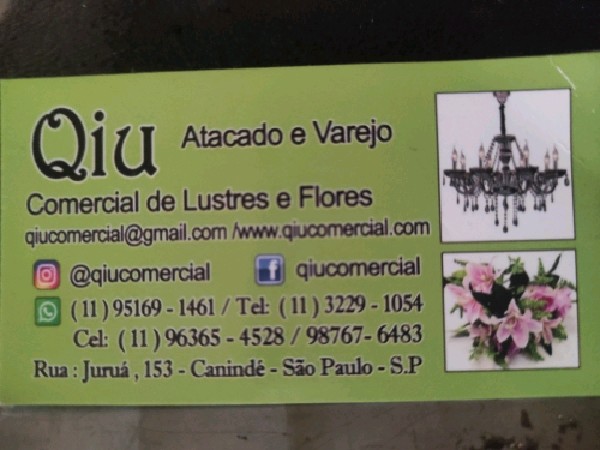 Qiu Comercial de Lustres e Flores