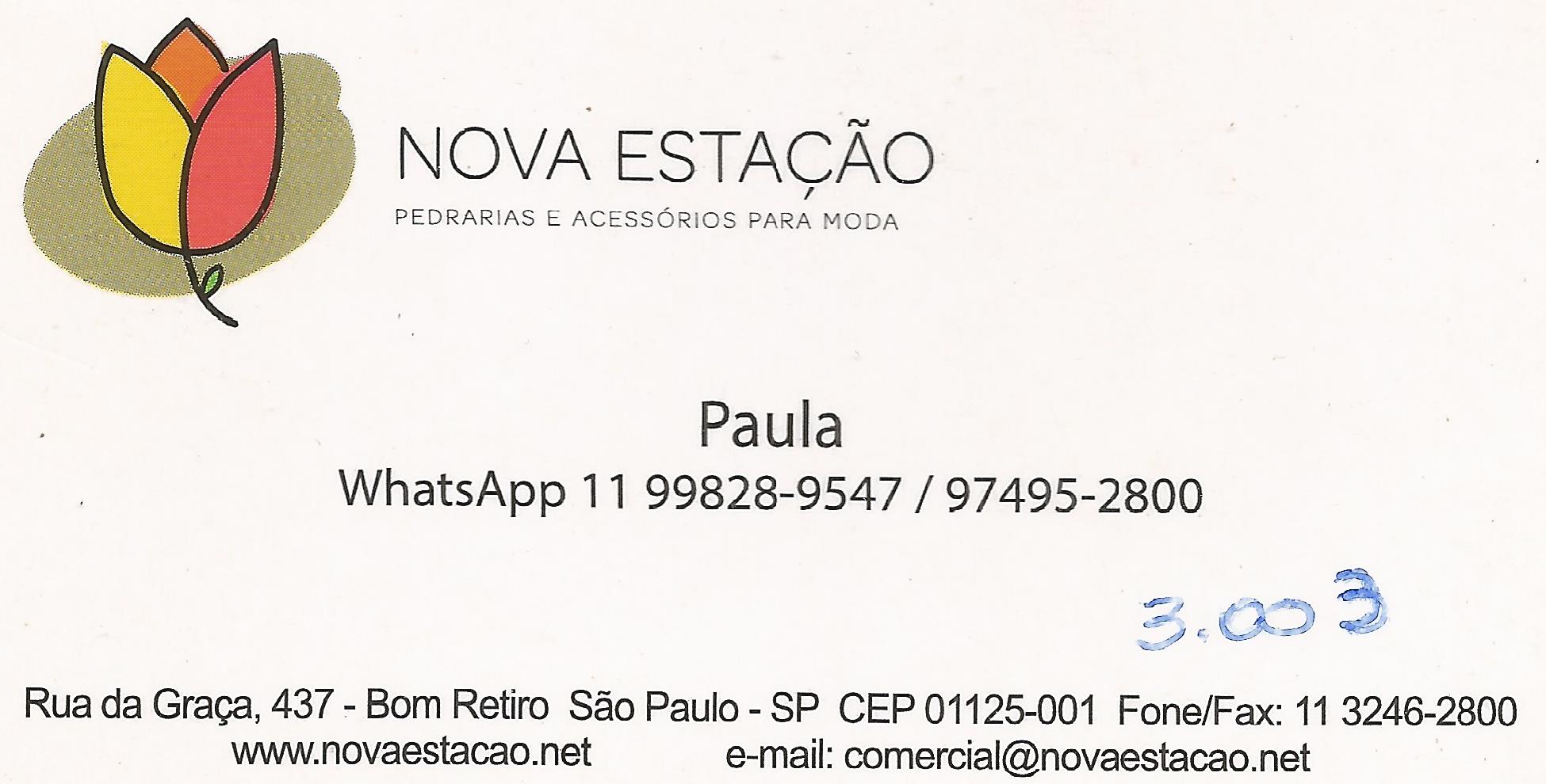 NOVA ESTAÇÃO PEDRARIAS E ACESSÓRIOS PARA MODA